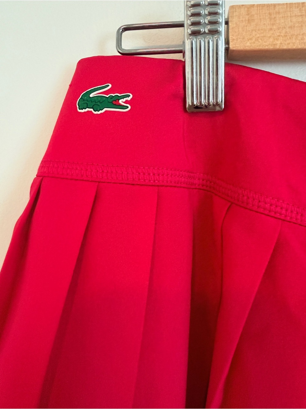 Lacoste Bright Red Pleated Mini Skirt